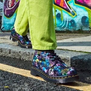 New! Dr. Martens 1460 Pascal Rainbow Suede Lace Up Boots